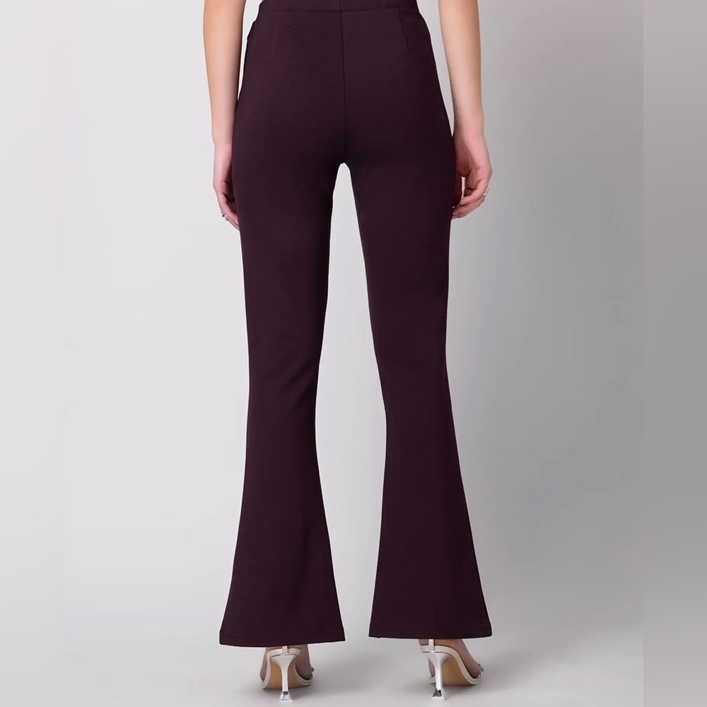 H&M burgundy flare leggings size L NWT